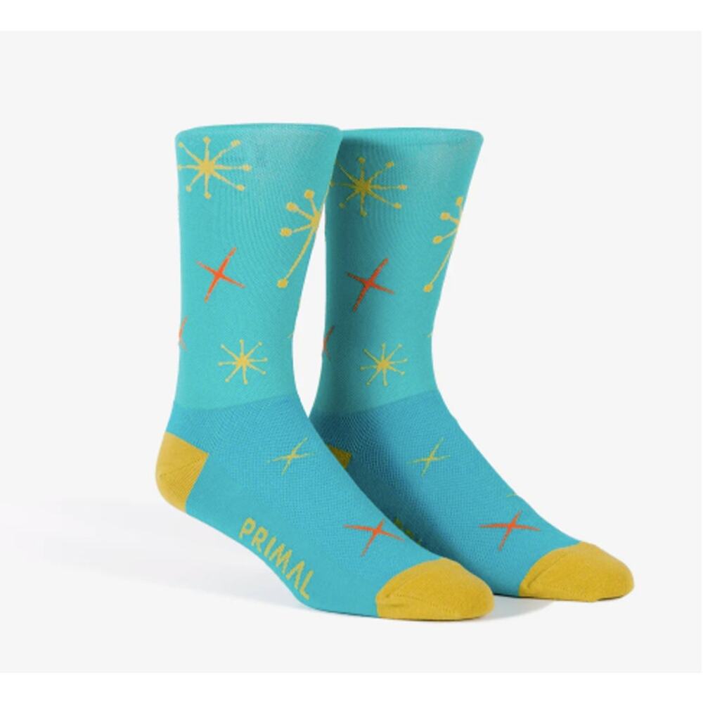 New Primal Retro Cycling Socks Adult XL Performance Socks Happy Trails